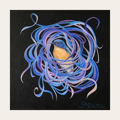 Pintura «Pensamentos» de Olesia Shelkovenko