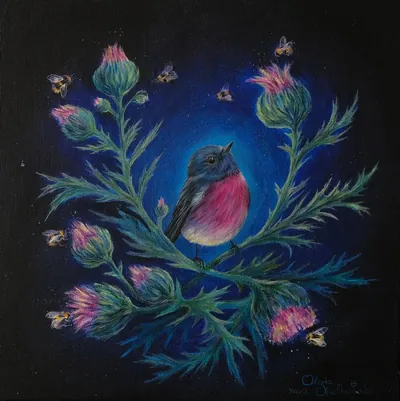 “Words” painting by Olesia Shelkovenko