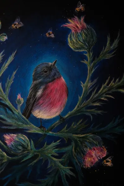 “Words” painting by Olesia Shelkovenko