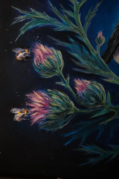 “Words” painting by Olesia Shelkovenko
