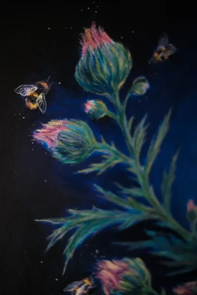 “Words” painting by Olesia Shelkovenko