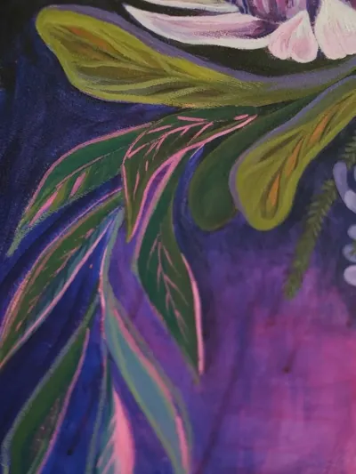 “Flowers of Strength” painting by Olesia Shelkovenko