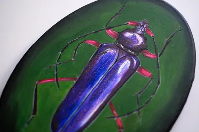 “Beetle” painting by Olesia Shelkovenko