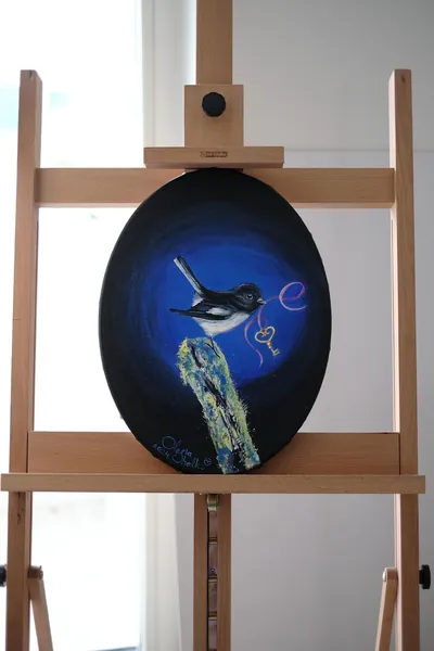 “Bird of Happiness” painting by Olesia Shelkovenko