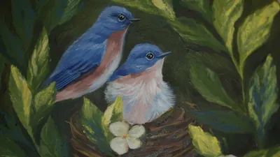 “Home Is Where We Are Together” painting by Olesia Shelkovenko — detail