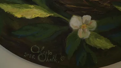 “Home Is Where We Are Together” painting by Olesia Shelkovenko — detail