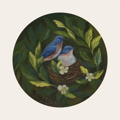 Pintura «Lar é onde estamos juntos» de Olesia Shelkovenko