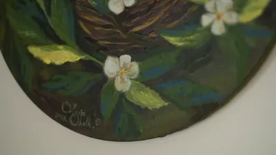 “Home Is Where We Are Together” painting by Olesia Shelkovenko — detail