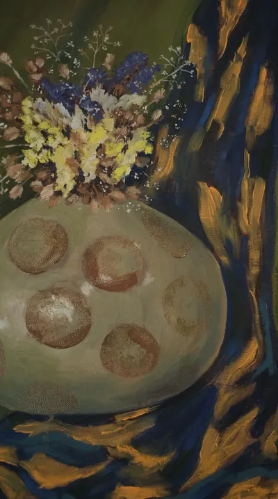 “Wildflowers” still life by Olesia Shelkovenko — detail